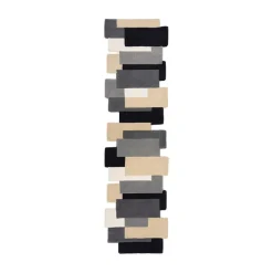 Abstrakt Läufer - Stracto Collage Schwarz Beige - 60x230cm