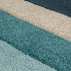 Abstrakt Teppich - Stracto Collage Petrol Blau
