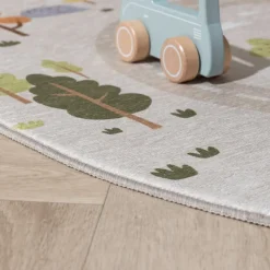 Auto Spielteppich Rund - Rocky Ride Grau