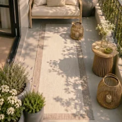Balkonteppich - Sierra Border Creme Beige