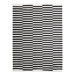 Baumwollteppich - Dazzle Blocks Schwarz Weiß