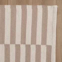 Baumwollteppich - Dazzle Blocks Beige Weiß