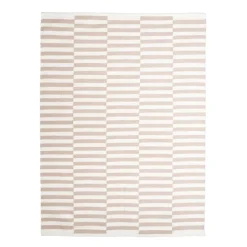Baumwollteppich - Dazzle Blocks Beige Weiß