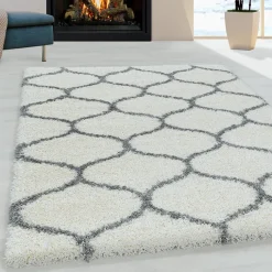 Berberteppich - Agadir Circle Creme Grau