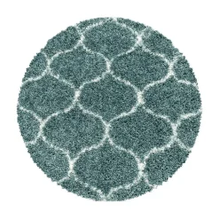 Berberteppich Rund - Agadir Circle Blau Creme