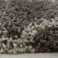 Berberteppich Rund - Agadir Lines Taupe Creme