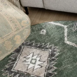 Berberteppich Rund - Blend Aztec Grün