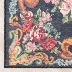 Blumen Teppich - Estate Rosen Kelim Grün