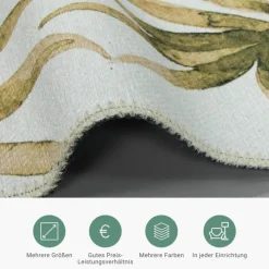 Boho Teppich - Palmier Blätter Naturel