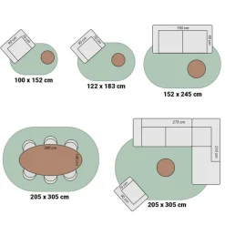 Flauschiger Teppich Oval - Cozy Taupe