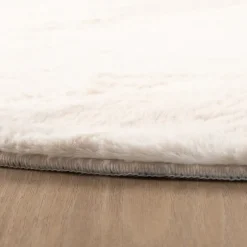 Flauschiger Teppich Oval - Cozy Creme