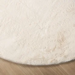 Flauschiger Teppich Oval - Cozy Creme
