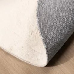 Flauschiger Teppich Rund - Cozy Creme