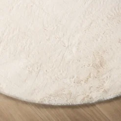 Flauschiger Teppich Rund - Cozy Creme