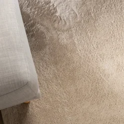 Flauschiger Teppich Rund - Cozy Beige