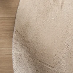 Flauschiger Teppich Rund - Cozy Beige