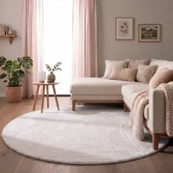 Flauschiger Teppich Rund - Cozy Weiß