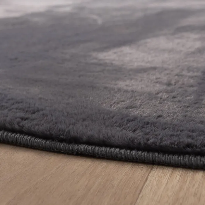 Flauschiger Teppich Rund - Cozy Anthrazit