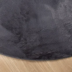 Flauschiger Teppich Rund - Cozy Anthrazit