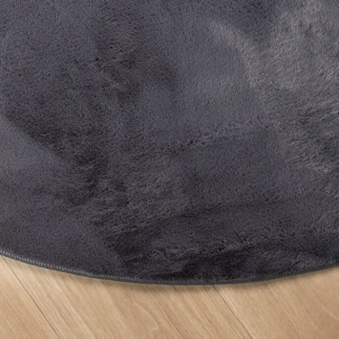 Flauschiger Teppich Rund - Cozy Anthrazit