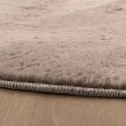 Flauschiger Teppich Rund - Cozy Taupe