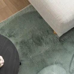 Flauschiger Teppich Rund - Cozy Grün