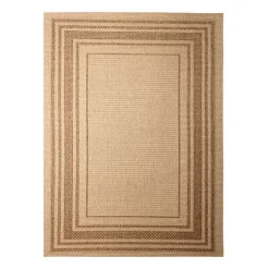 Garten Teppich Jute - Mavi Border Creme Braun