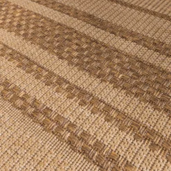 Garten Teppich Jute - Mavi Border Creme Braun