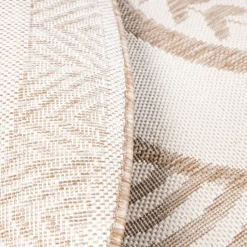 Garten Teppich Rund - Nusa Medallion Beige Creme