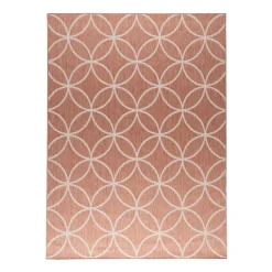 Geometrischer Outdoor Teppich - Faro Ripple Rosa