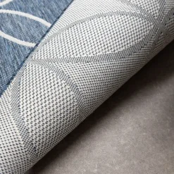 Geometrischer Outdoor Teppich - Faro Ripple Blau