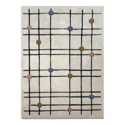 Geometrischer Teppich - Brunello Dots Bunt