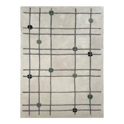 Geometrischer Teppich - Brunello Dots Grün