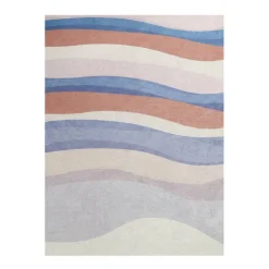 Geometrischer Teppich - Swing Waves Blau Rosa