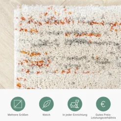 Hochflor Teppich - Blend Creme Terra