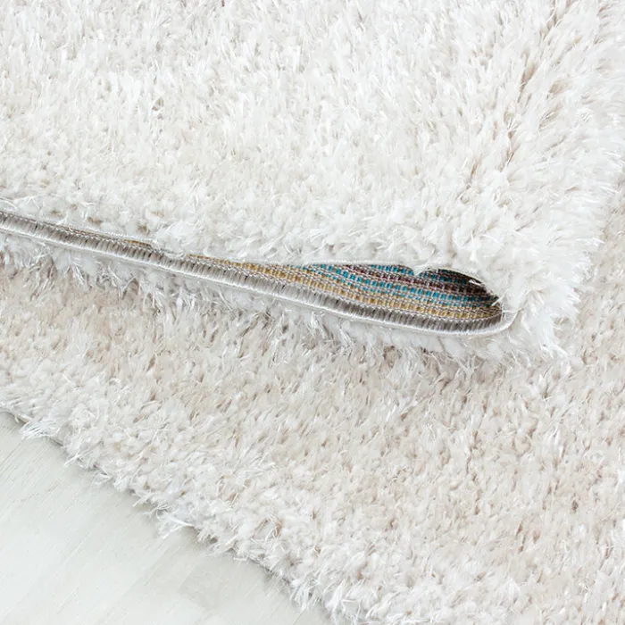 Hochflor Teppich - Blushy Creme Weiß