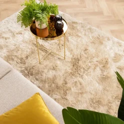 Hochflor Teppich - Glorious Champagner Creme
