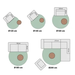 Hochflor Teppich Rund - Blushy Türkis