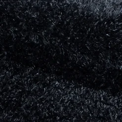 Hochflor Teppich Rund - Blushy Schwarz Meliert