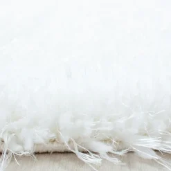 Hochflor Teppich Rund - Blushy Weiß
