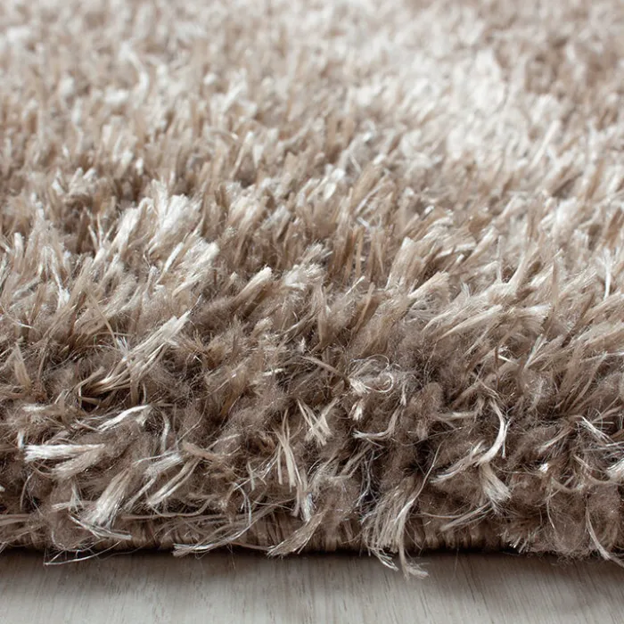 Hochflor Teppich Rund - Blushy Taupe