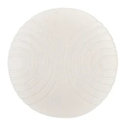 Hochflor Teppich Rund - Carvy Arches Creme
