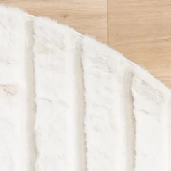 Hochflor Teppich Rund - Carvy Curves Creme