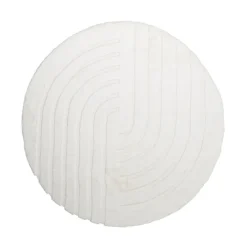 Hochflor Teppich Rund - Carvy Curves Creme