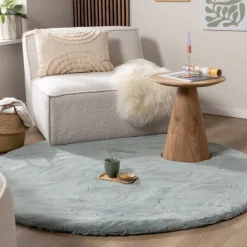 Hochflor Teppich Rund - Comfy Supreme Türkis