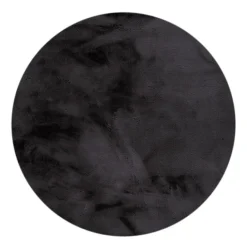 Hochflor Teppich Rund - Comfy Supreme Schwarz