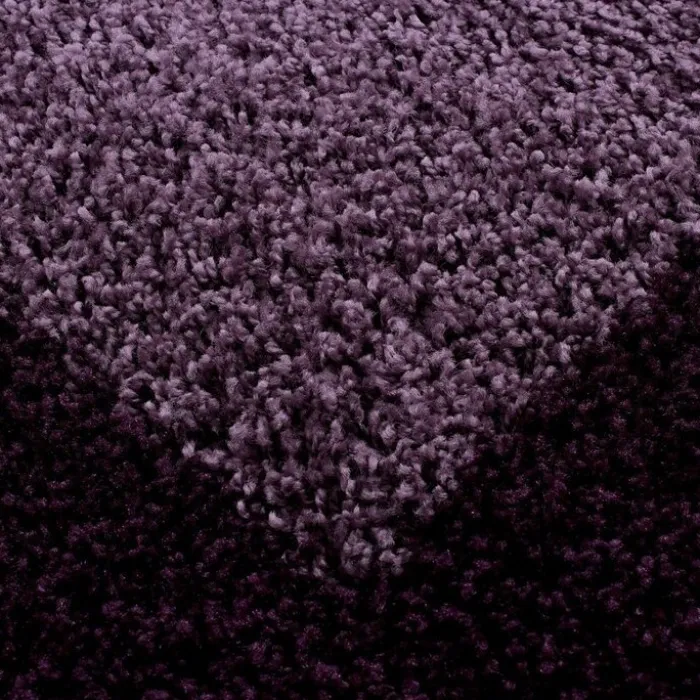 Hochflor Teppich Rund - Edge Lila