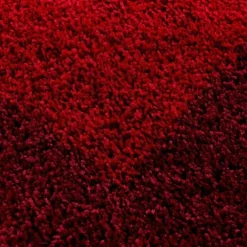 Hochflor Teppich Rund - Edge Rot