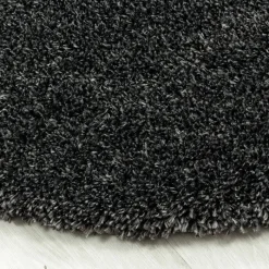 Hochflor Teppich Rund - Fuzzy Dunkelgrau