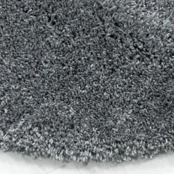 Hochflor Teppich Rund - Fuzzy Grau